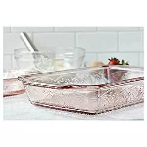 Anchor Hocking 4-Piece Laurel Embossed Rosewater Bake and Serve Set