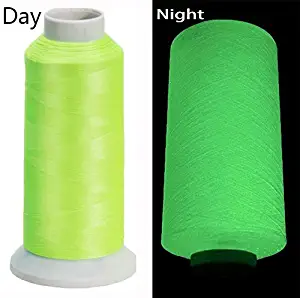 YEHAM 3000Yards/2700M Glow in The Dark Embroidery Thread (Green)