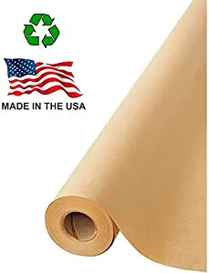 American Made 100% Recycled Brown Kraft Paper Roll 17.75" x 1800" (150 ft), Multipurpose Arts & Crafts, Gift Wrapping, Packing and Shipping, by NY Paper Mill