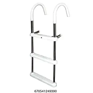 3 Step Gunwale 11" Hook Ladder, Stainless 316 - Jif Marine