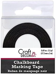 Craft Décor CD970A Chalkboard Tape 11/16in x 5m, Straight Border