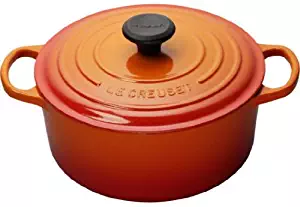 Le Creuset Signature Enameled Cast-Iron 4-1/2-Quart Round French (Dutch) Oven, Flame