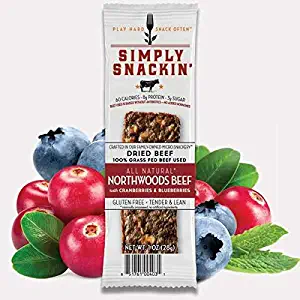 Simply Snackin' Beef Protein Snack - Northwoods Beef with Cranberries & Blueberries