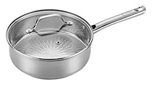 T-fal E76032 Performa Stainless Steel Dishwasher Safe Oven Safe Deep Saute Pan Cookware, 3.5-Quart, Silver