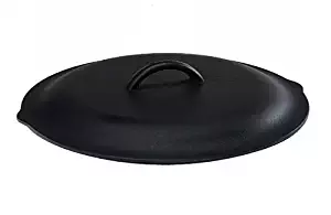 Lodge 12 Inch Cast Iron Lid. Classic 12-Inch Cast Iron Cover Lid with Handle and Interior Basting Tips.