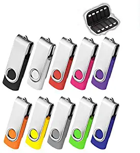 ARETOP 32GB Flash Drive 10 Pack, USB Flash Stick with Easy-Storage Bag Pen Drive Gig Stick Memory Stick USB2.0 Pendrive 32GB Thumb Drives for Fold Date Storage (10 PCS - 10 Mix-Colors)