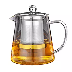 OBOR Glass Teapot - Borosilicate Tea Maker with Removable Infuser for Blooming and Loose Leaf, Stovetop Safe Tea Kettle - 450ML/15oz