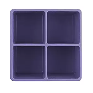 Dexas Silicone Four Jumbo Cube Ice Cube Trays, Set of Two, Purple