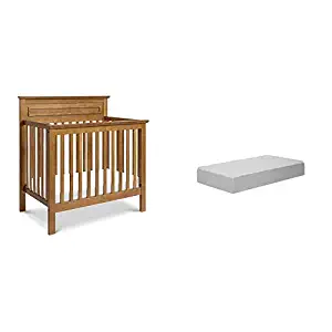 Davinci Autumn 4 in 1 Convertible Mini Crib, Chestnut with Complete Slumber Mini Crib Mattress