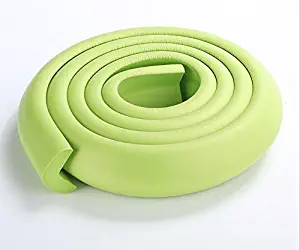 L Shape Extra Thick Furniture Table Edge Protectors Foam Baby Safety Bumper Guard 6.5 Ft.Furniture Edge Bumper Guard.Edge Cushion .Baby Proofing Edge (Green)