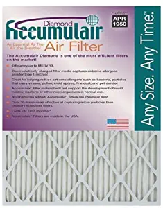 Accumulair Diamond 16x25x4 (15.5x24.5x3.75) MERV 13 Air Filter/Furnace Filters (2 Pack)