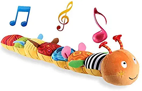 LIGHTDESIRE Baby Toys Musical Caterpillar, Infant Toys Crinkle Rattle Soft with Ring Bell Toddler Plush Toy for Preschool