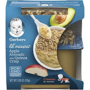 Gerber Purees Crawler Lil' Mixers Ancient Grain Crisps with Apple Avocado, 6Count