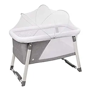 Travel Bassinet for Baby - Rocking & Sturdy Cradle - Includes Carry Case, Mosquito Net, Mattress, Sheets, Infant Crib, and Urine Pad - Portable Bed Side Sleeper for Newborn Babies by ComfyBumpy