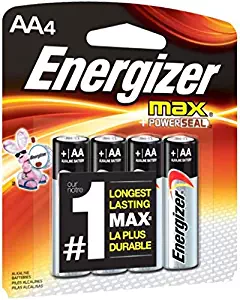 Energizer MAX Alkaline AA Batteries, 4 Pack