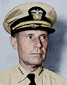 Admiral Raymond Spruance Color Photo