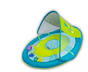 SwimWays Baby Spring Float Sun Canopy Includes 5 Tethered Toys And Reusable Carry Bag