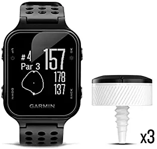 Garmin Approach S20 Bundle, GPS Golf Watch with Step Tracking and Preloaded Courses, Includes Three CT10 Club Trackers, Black