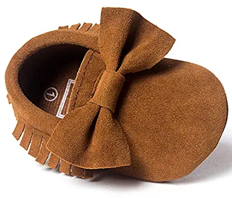LIVEBOX Infant Baby Girls and Boys Premium Soft Sole Moccasins Tassels Prewalker Anti-Slip Toddler Shoes