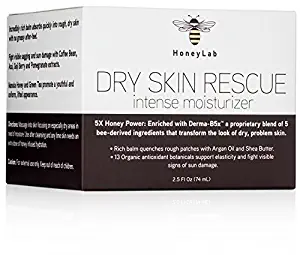 Honeylab Dry Skin Moisturizer Balm with Manuka Honey, Shea Butter, Argan Oil, Acai, Goji Berry. Moisturizing cream for face and body helps with uneven skin tone, fine lines, and wrinkles. 2.5oz