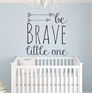 Be Brave Little One Wall Decal Quote - Nursery Wall Decals - Arrow Wall Decal - Baby Nursery Decor Vinyl Wall Decal