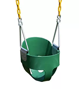 Eastern Jungle Gym Heavy-Duty High Back Full Bucket Toddler Swing Seat with Coated Swing Chains Fully Assembled