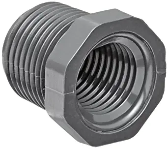 Spears 839 Series PVC Pipe Fitting, Bushing, Schedule 80, 1/2" NPT Male x 1/4" NPT Female