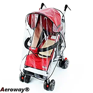 Aeroway Universal Clear Waterproof Rain Cover Wind Shield Fit Most Strollers Pushchairs