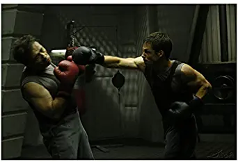 Lee 'Apollo' Adama throwing right hook at Admiral William Adama while boxing - Battlestar Galactica 8x10 Photograph - HQ - BSG