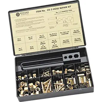 Western Enterprises CK-20 Other Hose Repair Kits, Fittings/Crimping Tool/Full Color Label/Description Chart, 0.5 Length, A-Size/B-Size