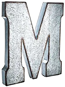 Huge 20" Metal Alphabet Wall Décor Letter M Rusted Edge Galvanized Metal