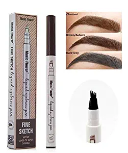 Eyebrow Tattoo Pen Microblading Eyebrow Pencil with a Micro-Fork Tip Applicator Creates Natural Looking Brows Effortlessly and Stays on All Day(2 pc/set,Reddish Brown) (Reddish Brown)