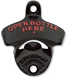 Black Open Bottle Here STARR "X" Wall Mounted Bottle Opener