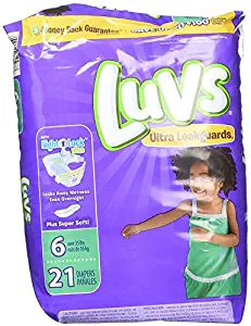 Luvs with Ultra Leak Guards Diapers, Size 6, 21 Count