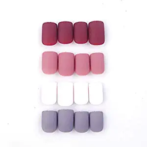 96Pcs Colorful Acrylic Nails Full Cover Short Square Matte False Gel Nails Art Tips Sets (Romantic Flowers)（Soft and Thin）