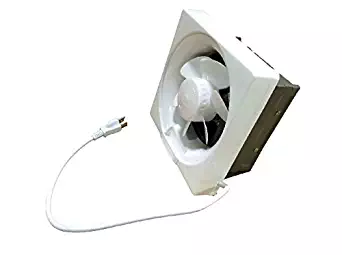 Professional Grade Products 9800396 Shutter Exhaust Fan for Garage Shed Pole Barn Hydroponic Ventilation, 671 CFM, 10"