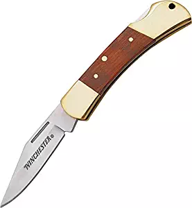 Winchester 22-41324 Brass Folding Knife, 2.5-In. Blade