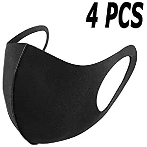 4 pcs Cloth Face Covers – 100% Cotton, Washable, Reusable Cloth Masks – Protection from Dust, Pollen, Pet Dander, Other Airborne Irritants (Single Pack = 4 Masks)