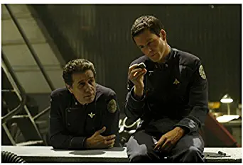Lee 'Apollo' and Admiral William Adama on Flight Deck - Battlestar Galactica 8x10 Photograph - HQ - BSG