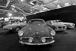 Driver Motorsports Poster of Alfa Romeo Giulietta & GTA B&W HD 48 X 32 Inch Print