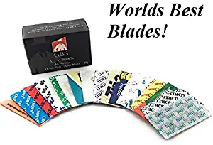 GBS High Quality Double Edge Razor Blades-Sample Pack of 18- Feather, Astra, Derby, Trig, Super Max, Lord, Shark, Treet + GBS Alum Block! Perfect for Barber Shavette Shave Kits!