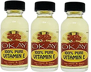 Okay 100% Pure Vitamin E Oil, 1 oz (Pack of 3)