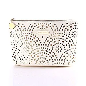 Makeup Bag, Wuhua Gold Pattern Cosmetic Bag with Zipper, Toiletry/Travel Bag for Brushes Jewelry Accessories Collection, Single Layer Storage Bag for Women