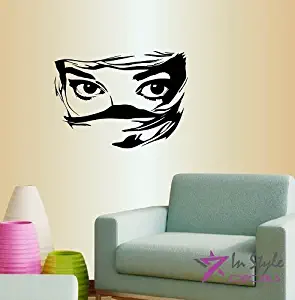 Wall Vinyl Decal Home Decor Art Sticker Beautiful Girls Woman Eyes Veil Room Removable Stylish Mural Unique Design