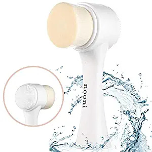 NOONI Pore Cleansing Dual Brush | 2-in-1 Soft Bristle & Silicone Facial Cleansing Brush for Exfoliating and Deep Pore Cleansing | Korean Skincare Tools