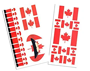 Supper Canadian Flag Temporary Tattoo Transfer Kit, Canada Flag Tattoo (Set of 2)