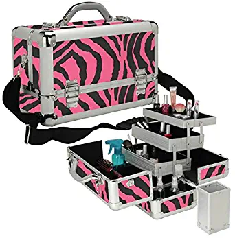 Professional 3-Tier Makeup Case Color: Pink Zebra