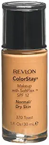 Revlon ColorStay Makeup with SoftFlex, Normal/Dry Skin, Toast 370, Packaging May Vary, 1 Ounce (Pack of 2)