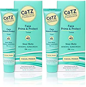 CoTZ FACE Natural Tint SPF 40 Mineral Sunscreen (Pack of 2) With Zinc Oxide, Titanium Dioxide and Iron Oxide, For Acne-Prone, Oily, Normal, Dry, Combination, Sensitive or Mature Skin, 1.5 oz.