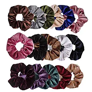 Ondder 16 Pcs Hair Scrunchies for Hair Velvet Blend Cheap Scrunchies Velvet Hair Bands Scrunchy Scrunchie Velvet Scrunchies Vsco Girl Stuff Vsco Scrunchies Big scrunchies Pack Scrunchie Pack